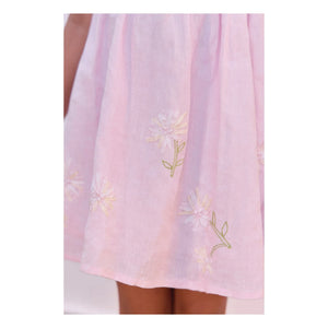 Tartine et Chocolat - Dusty Pink Floral Pattern Balloon Sleeve Dress