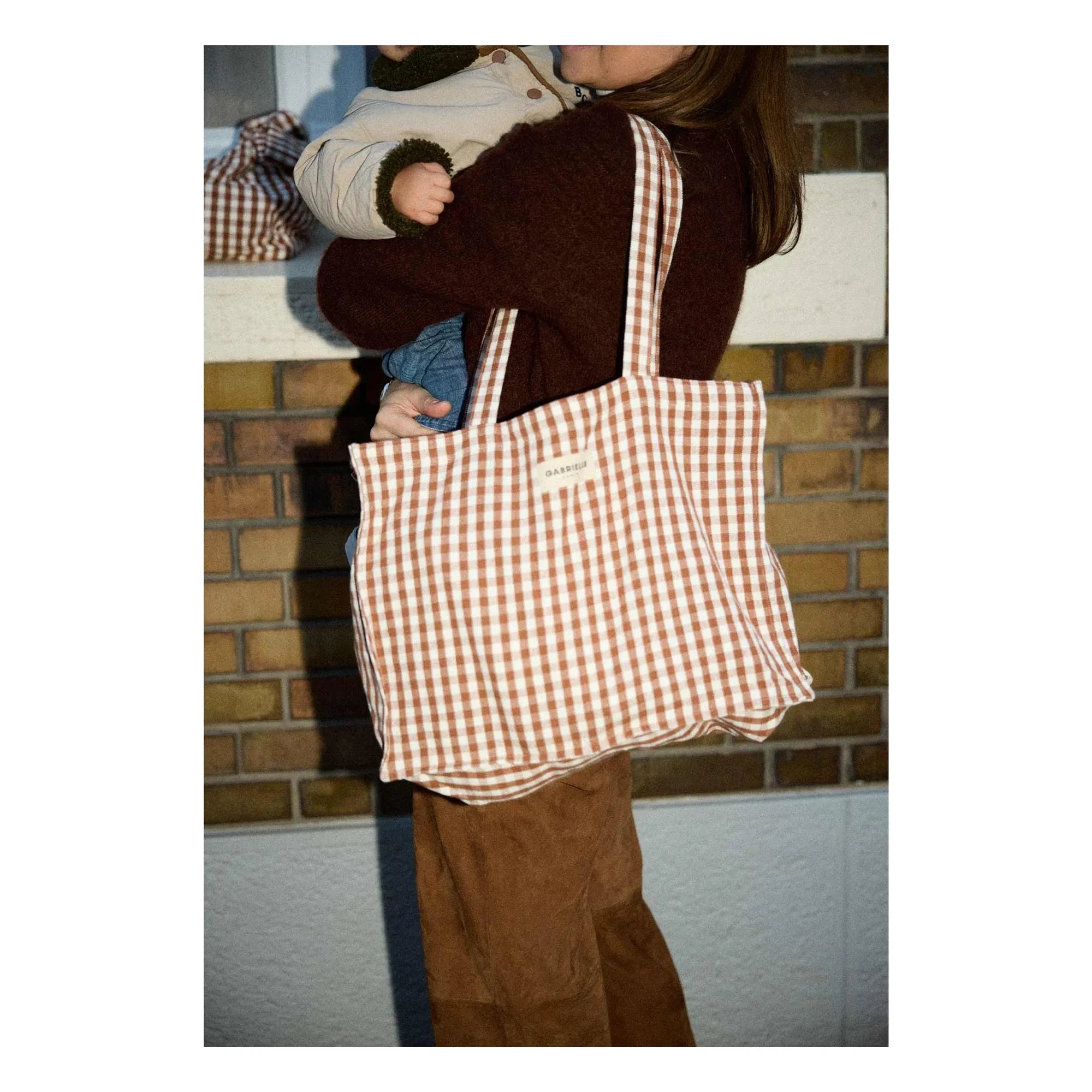 Gabrielle Paris – Wochenendtasche aus Moka-Karo | Mokka