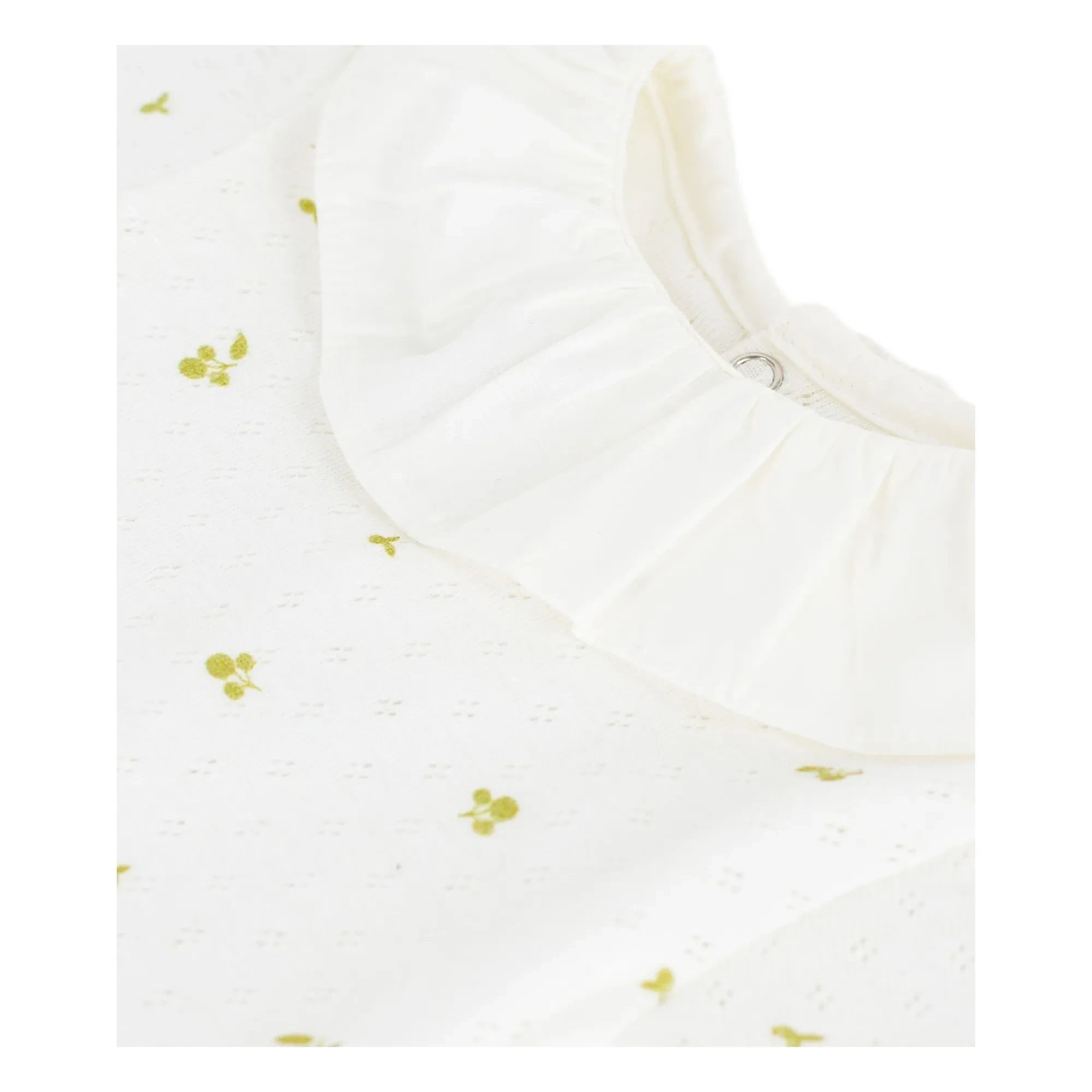 Petit Bateau - Organik Pamuk Çiçek Yaka Body | Ekru