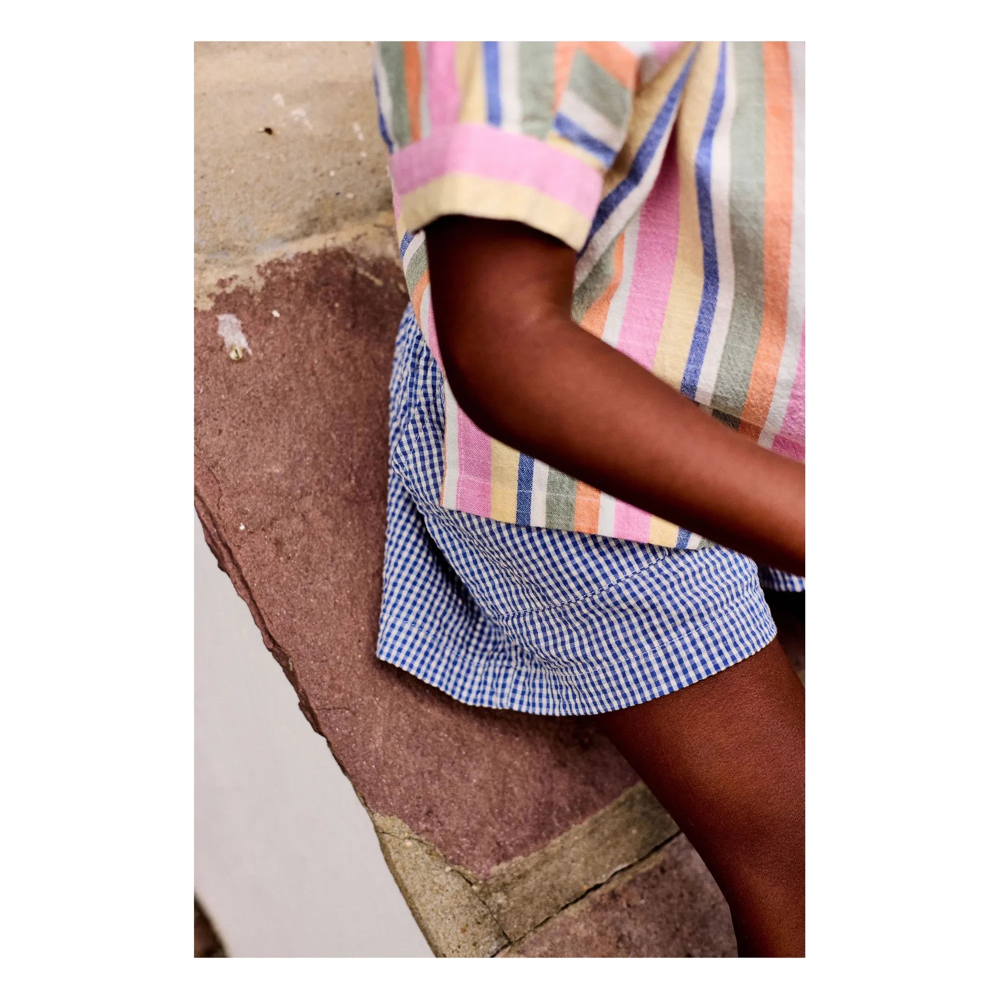 Arsène et Les Pipelettes - Vichy Seersucker Shorts | Azurblau