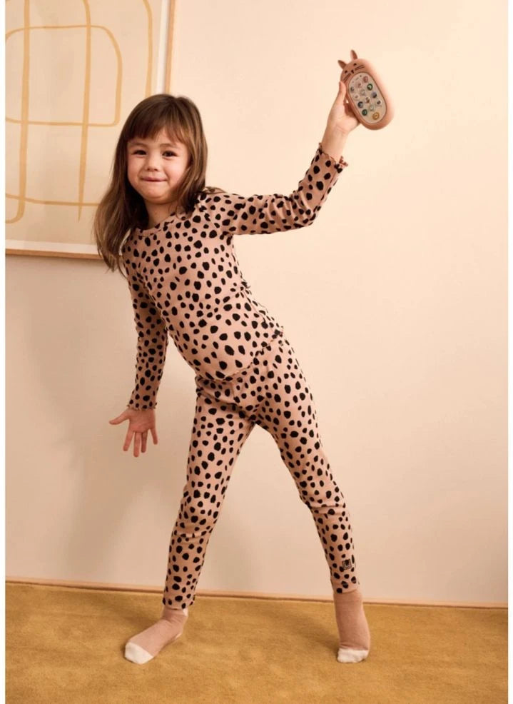Liewood - Nieve Leopar Organische Baumwolle Ripp T-Shirt | Hellrosa