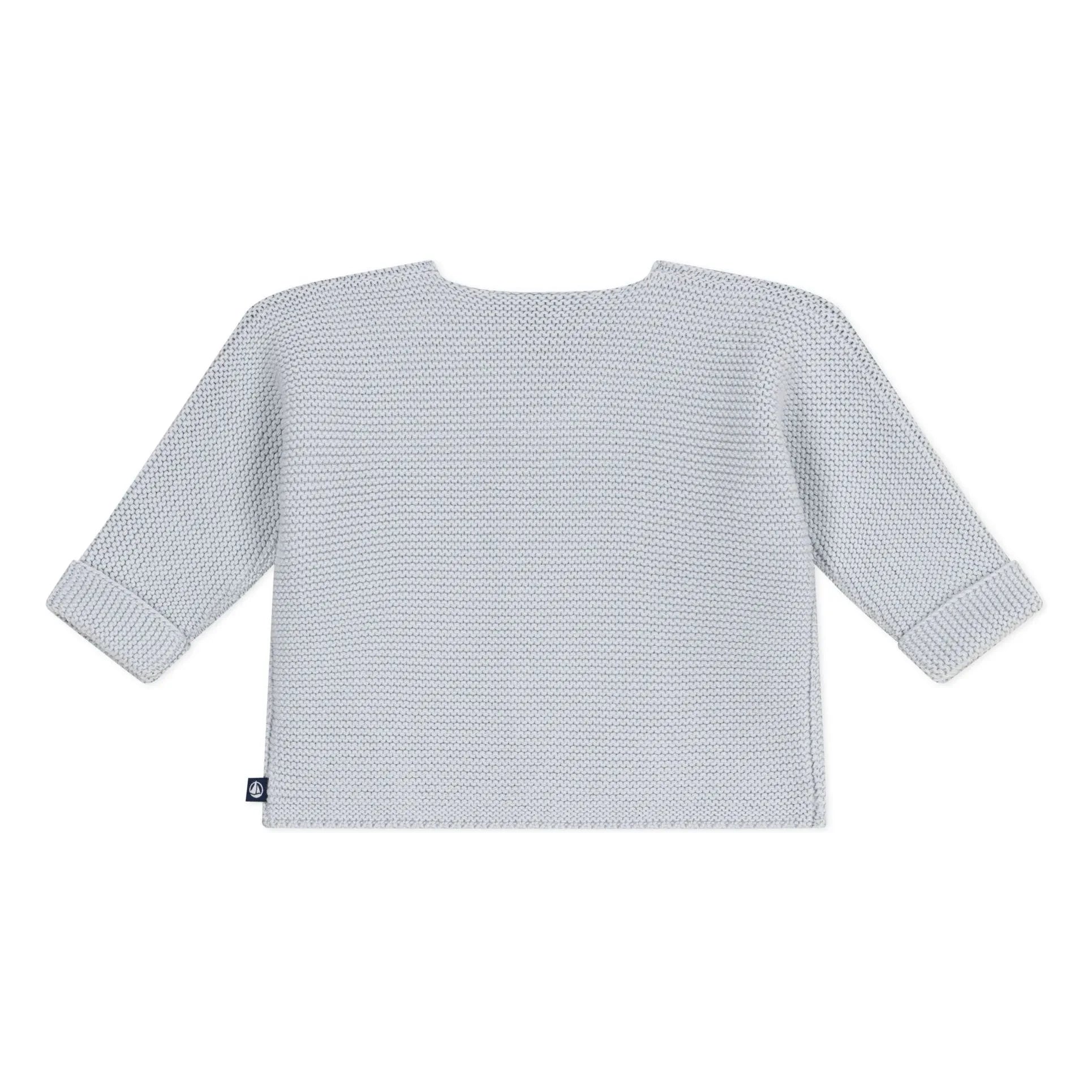 Petit Bateau - Organik Pamuk İnce Triko Hırka | Açık gri