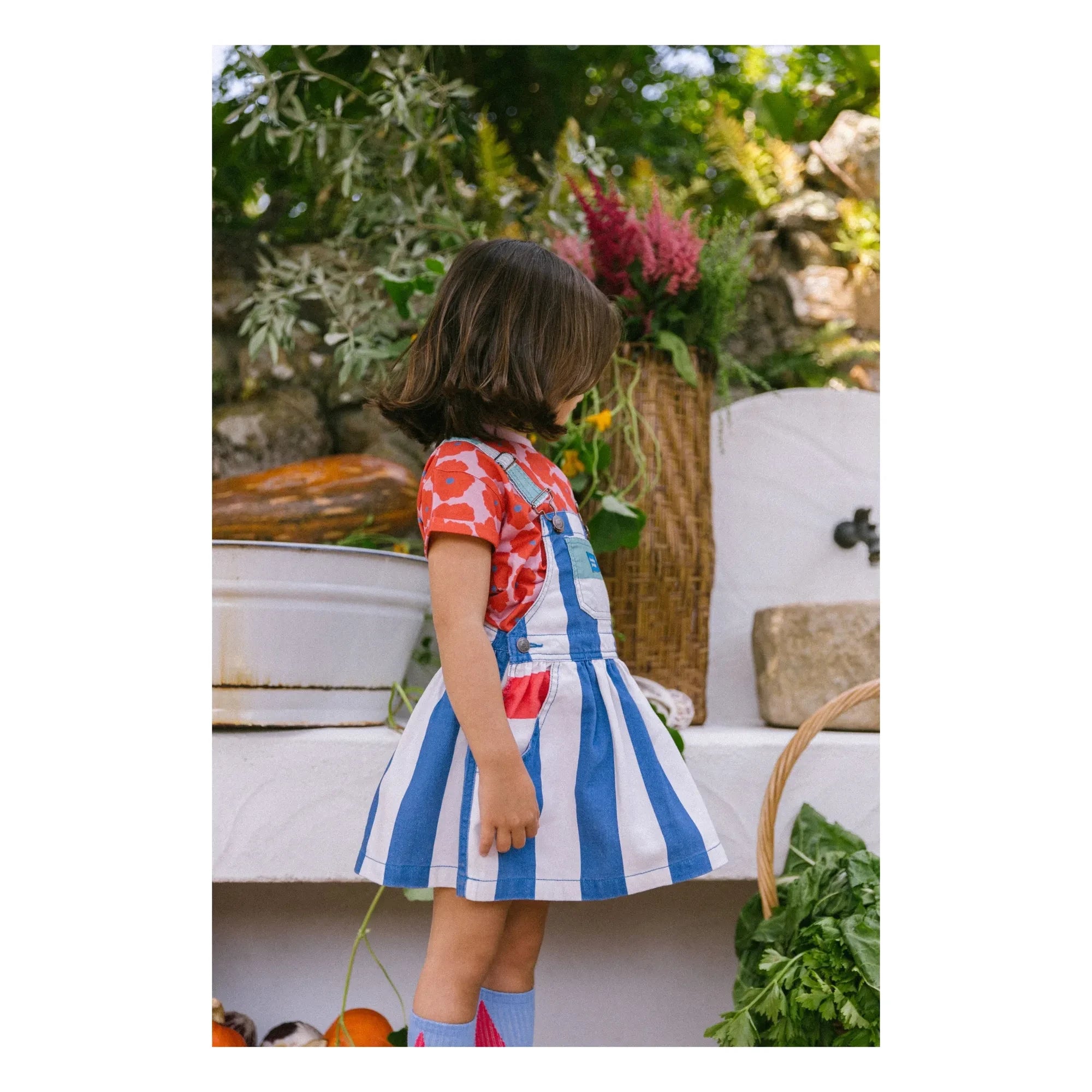 Favorite People - Blue Striped Capri Jumpsuit Dress
