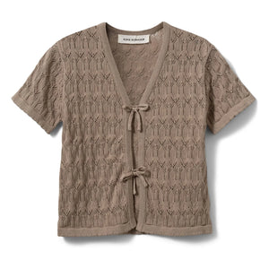 Sofie Schnoor - Floriana Short Sleeve Knotted Cardigan | Beige