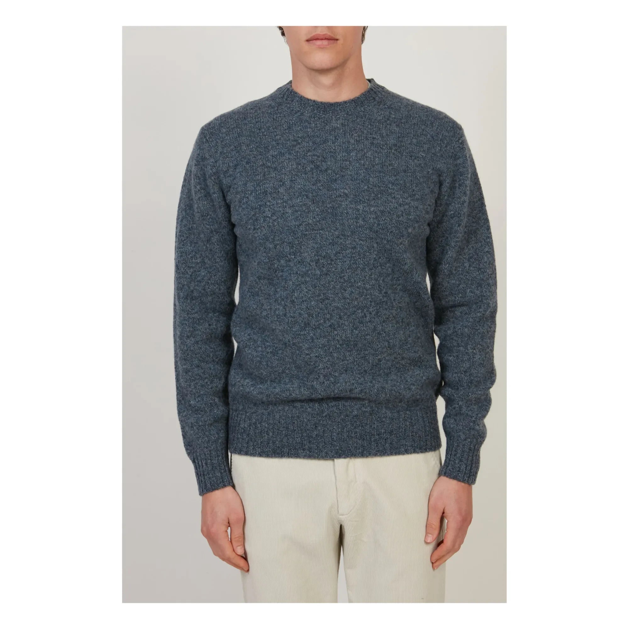 Hartford - Shetland sweatshirt | İndigo mavi