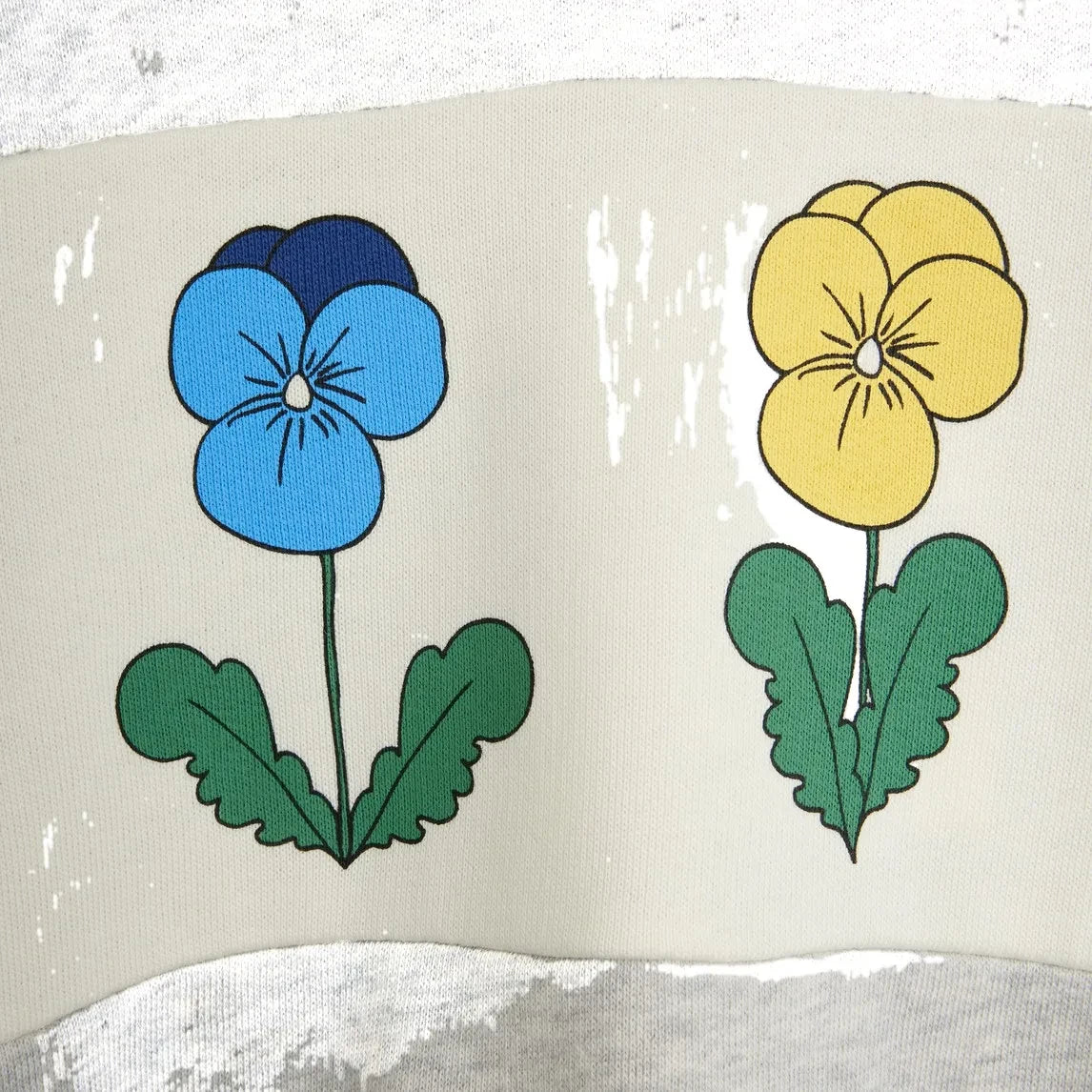 Mini Rodini - Blumen-Sweatshirt aus Bio-Baumwolle | Graumeliert