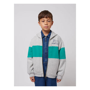 Bobo Choses - Joy organik pamuklu fermuarlı sweatshirt | Gri melanj