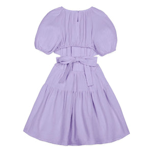 Mipounet - Fliederfarbenes Marine Chiffon Kleid aus Bio-Baumwolle