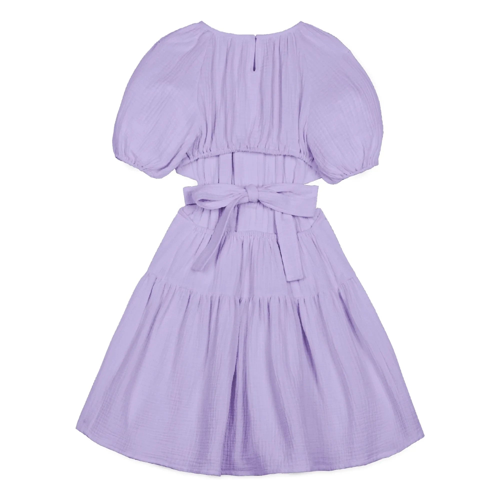 Mipounet - Fliederfarbenes Marine Chiffon Kleid aus Bio-Baumwolle