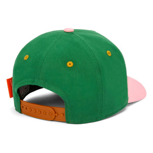 Hello Hossy - Organic Cotton Mini Curved Brim Hat | Chrome green