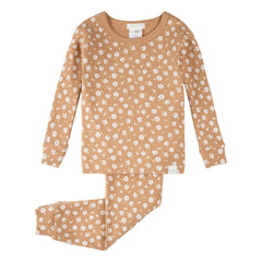 Petit Lem - Organik Pamuklu Çiçek Desenli Fitilli Pijama | Doğal
