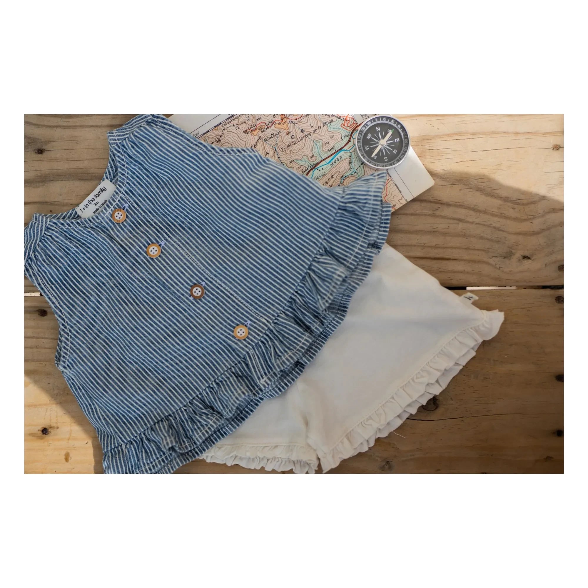 1+ in the family - Alcudia Striped Denim Blouse Organic Cotton | Light Blue