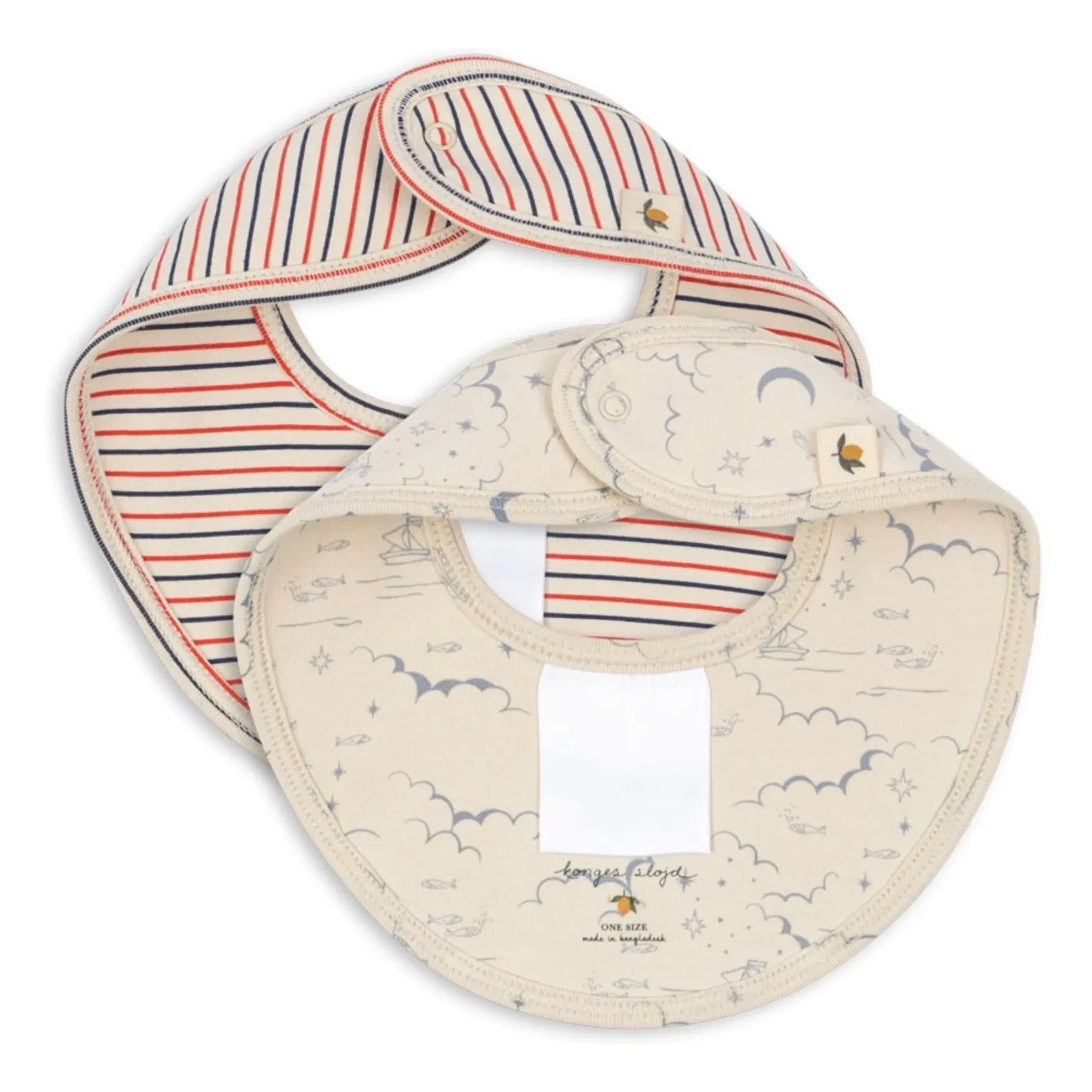 Konges Sløjd - Marino bandana önlükleri - 2'li Set | Bej
