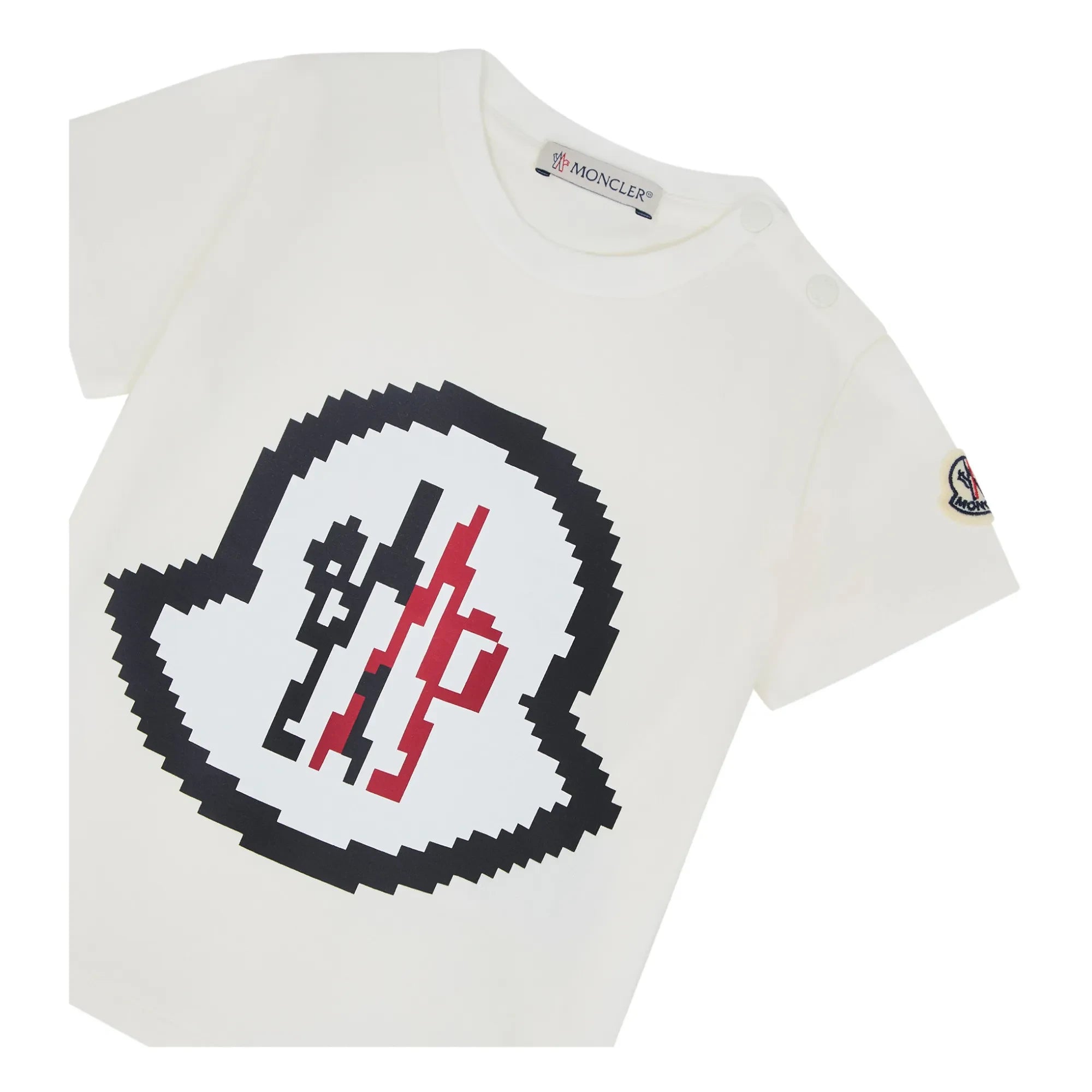 Moncler – T-Shirt mit Monogramm-Logo | Weiß