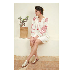 Mapache - Peonia Metallic Sandale | Champagner