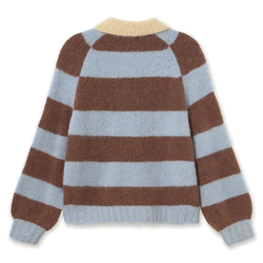 The Tiny Big Sister - Frank Laine Striped Sweater | Chocolate