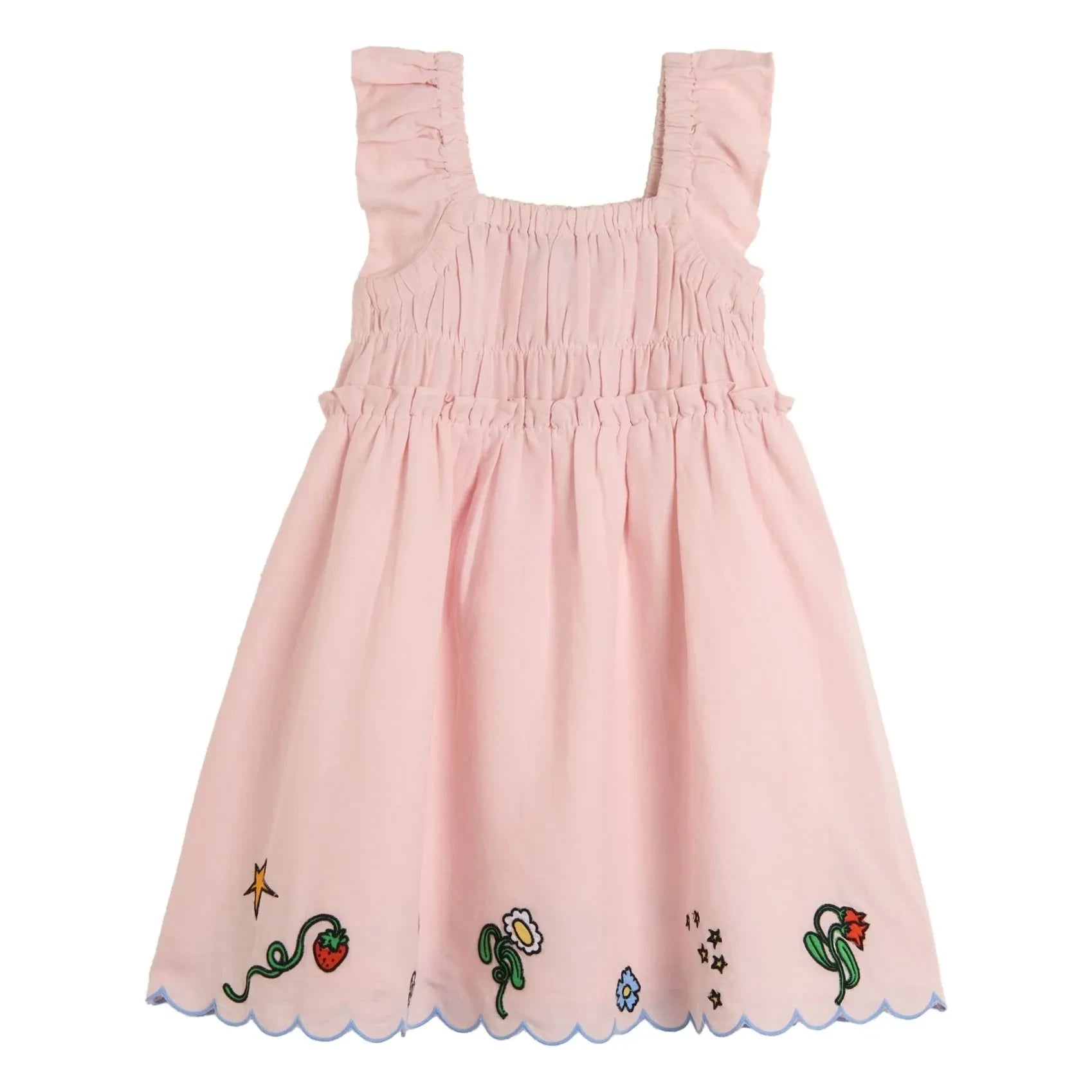 Stella McCartney Kids - Kleid aus Bio-Leinen und Baumwolle mit Tunnelzug | Rosa