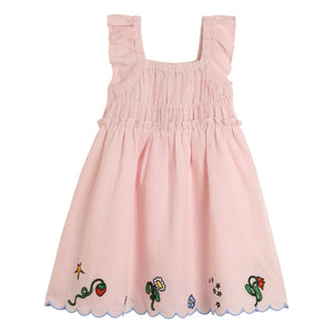 Stella McCartney Kids - Kleid aus Bio-Leinen und Baumwolle mit Tunnelzug | Rosa