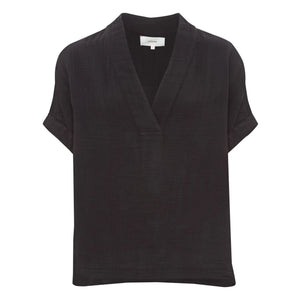 Xirena - Avery Pamuk Muslin Bluz | Siyah