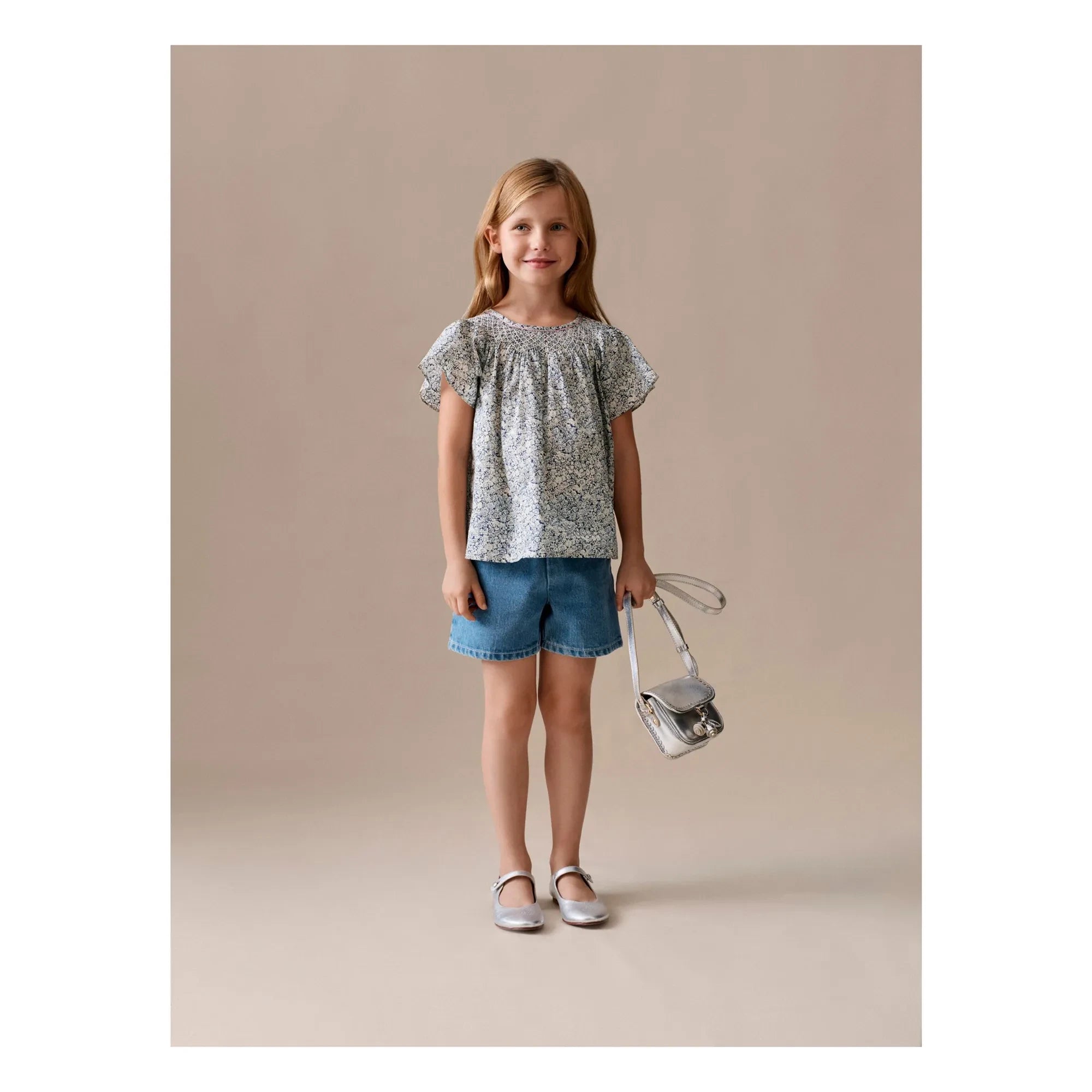Bonpoint - Milly Denim Şort Organik Pamuk | Mavi