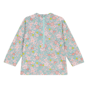 Petit Bateau - Fleuri Baby UV Protection Bath T-Shirt | Turquoise