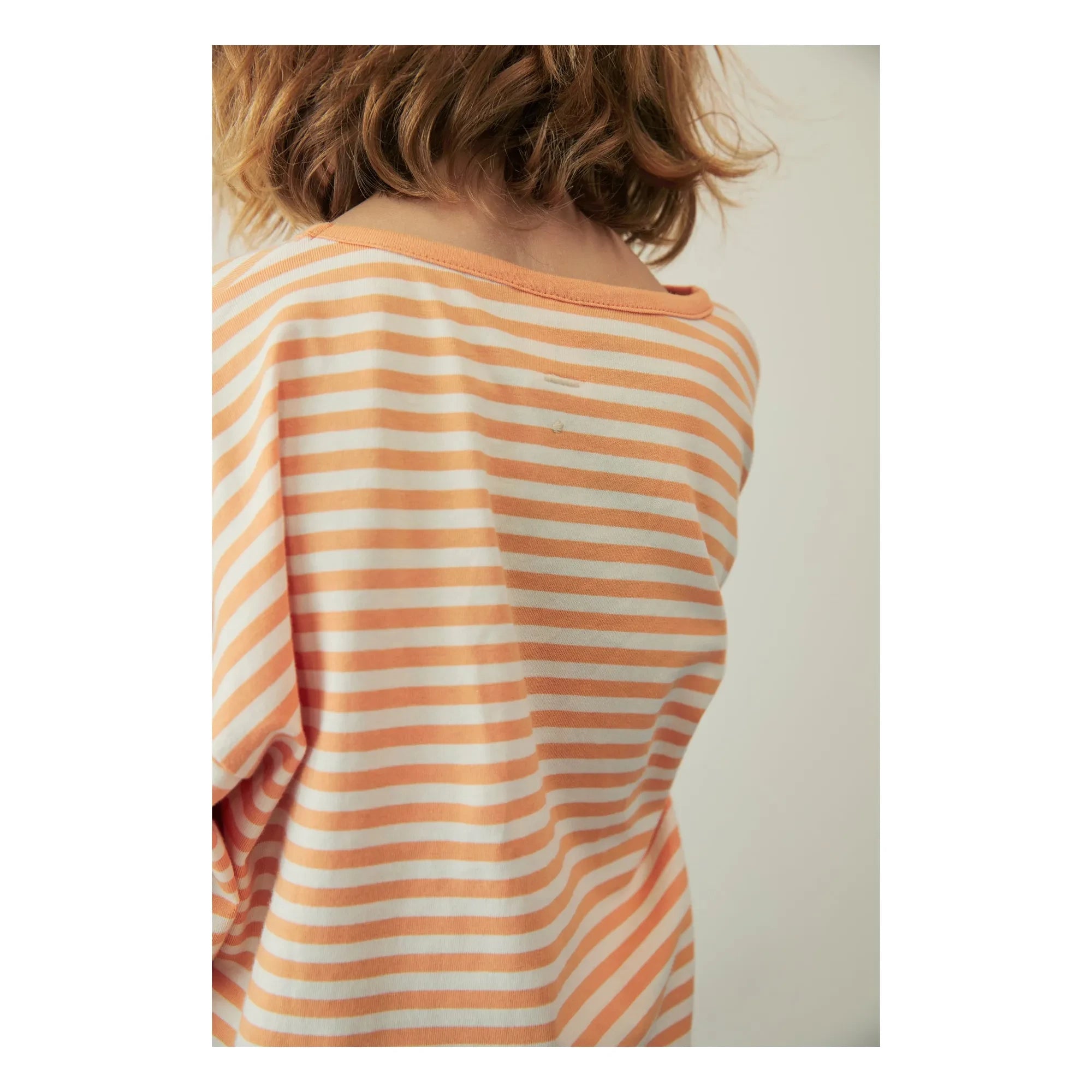 Gray Label - 3/4 Kollu Çizgili Organik Pamuk Tişört | Apricot