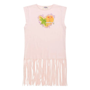 Maison Mangostan - Fransenkleid Vogelmotiv | Rosa