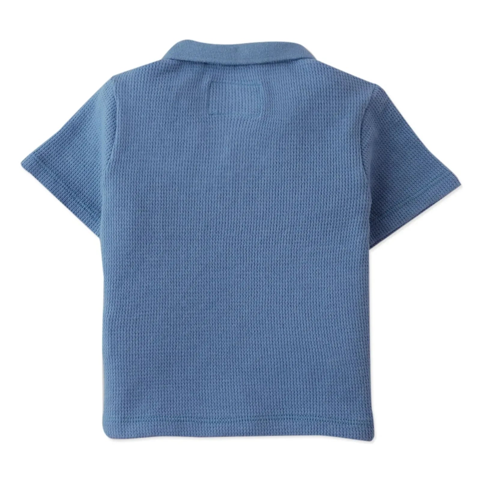 Gingersnaps - Timmy Embroidered Toucan Textured Polo Shirt | Blue