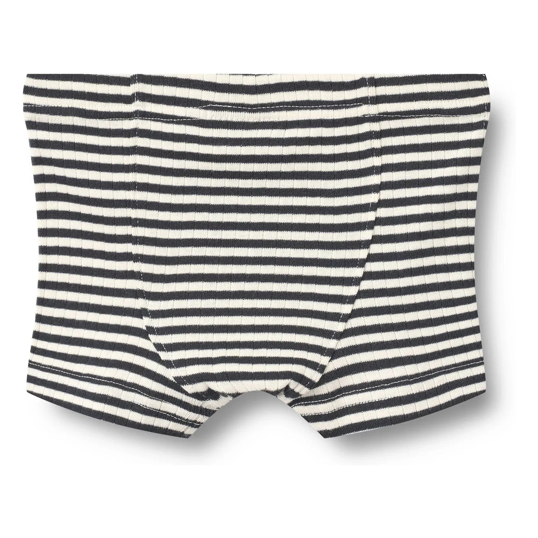 Weizen - 2er Pack Louis Gerippte Gestreifte Bio-Baumwoll-Boxershorts | Schwarz