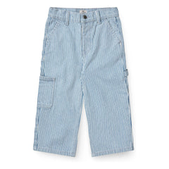 Copenhagen Colors – Gestreifte Cargo Hose aus Bio-Baumwollgabardin | Blau