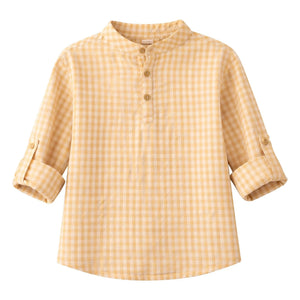Lililotte - Chemise Côme Kareli Seersucker Organik Pamuk | Sarı