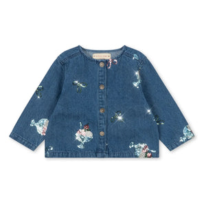 Konges Sløjd - Jeansjacke aus Bio-Baumwolle mit Pailletten-Eismotiv | Blau
