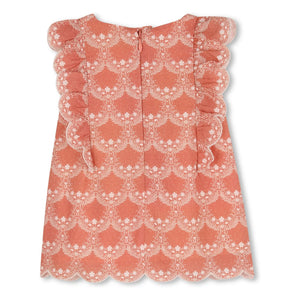 Chloé - Set aus Kleid und Hut aus Bio-Baumwolle | Pfirsich