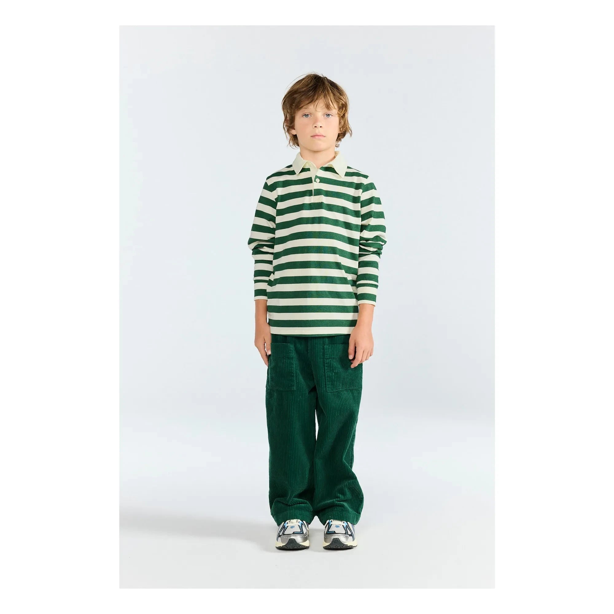 The Animals Observatory – Gestreiftes Aal-Polo-Shirt | Grün