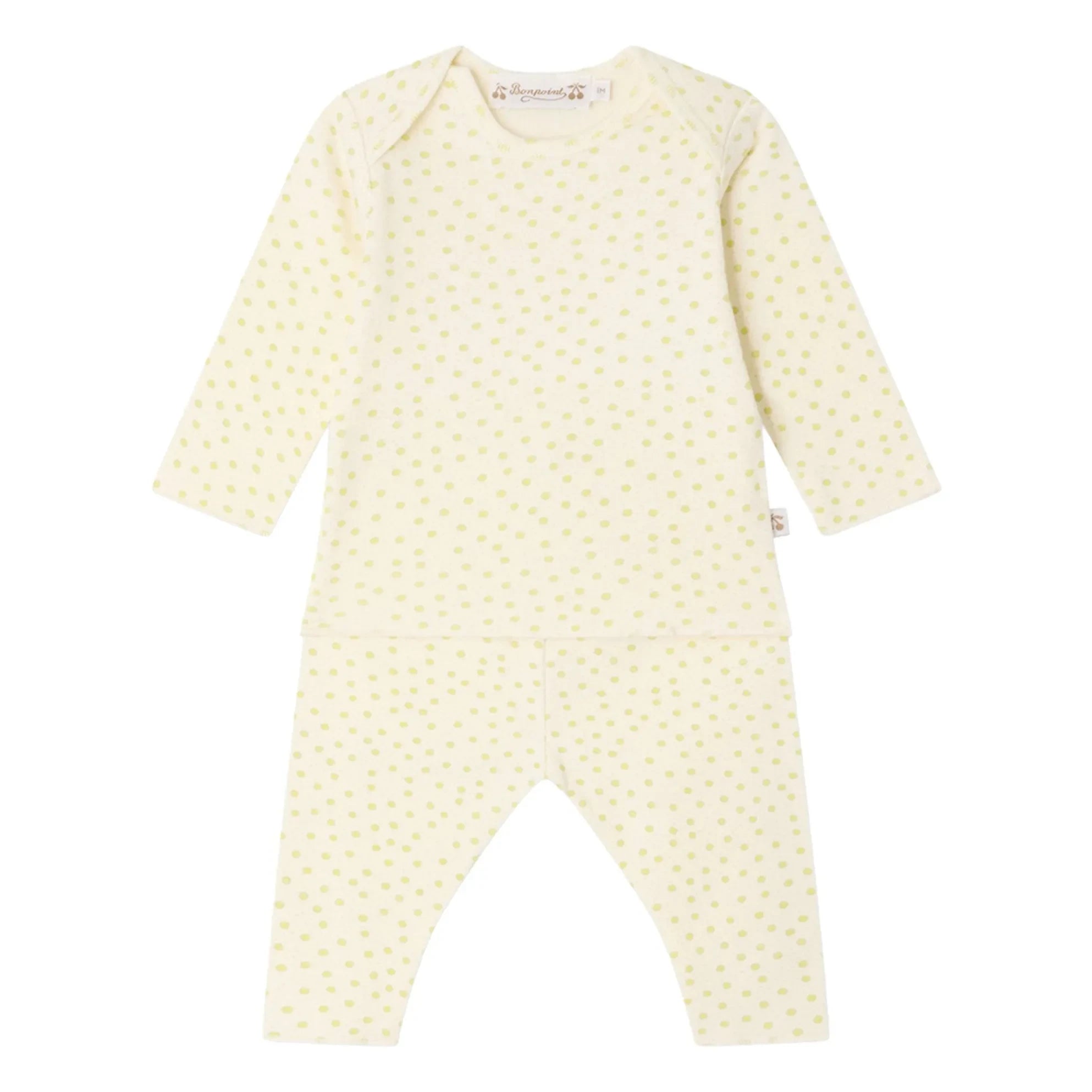 Bonpoint - Timi Polka Organic Cotton T-Shirt and Leggings Set | Ecru