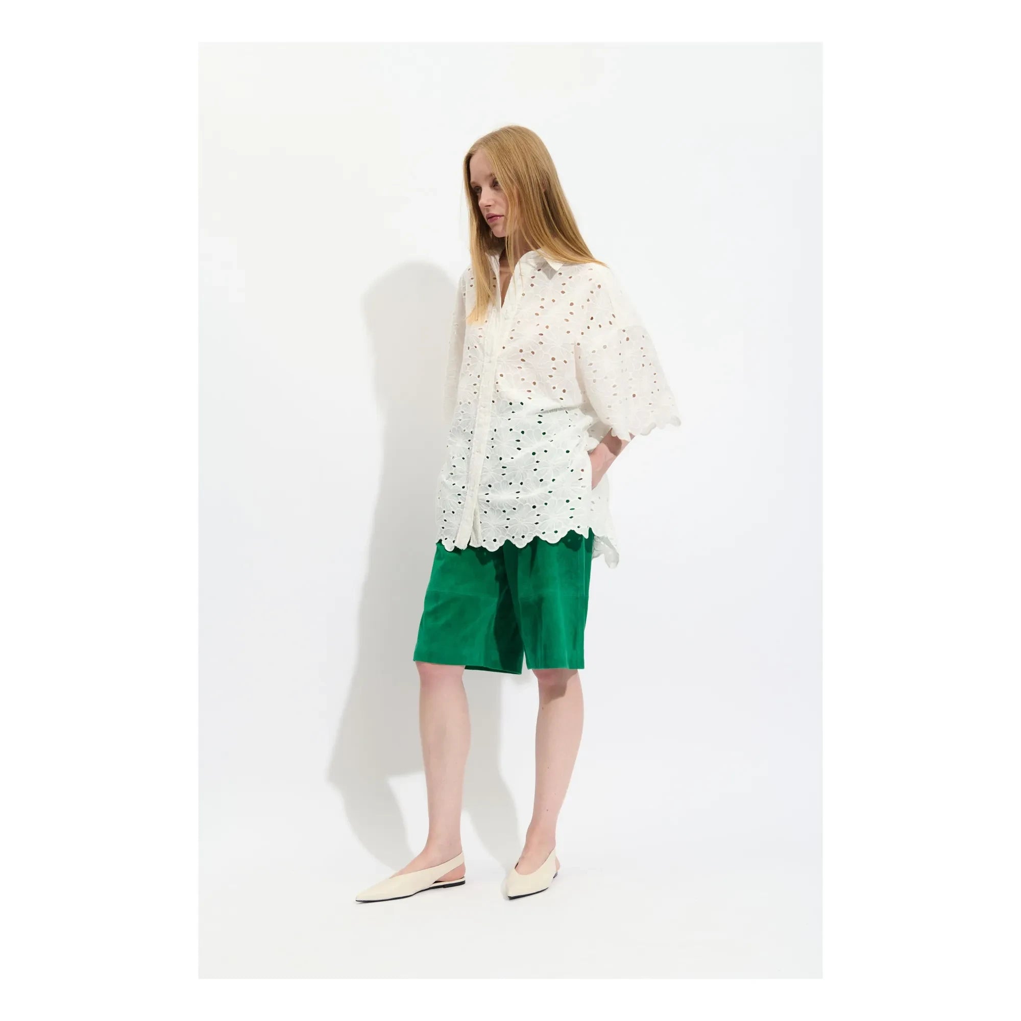 BELLEPIECE - Pio Pamuk işlemeli bluz | Beyaz