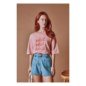Emile et Ida - Soleil organik pamuklu T-shirt | Pembe