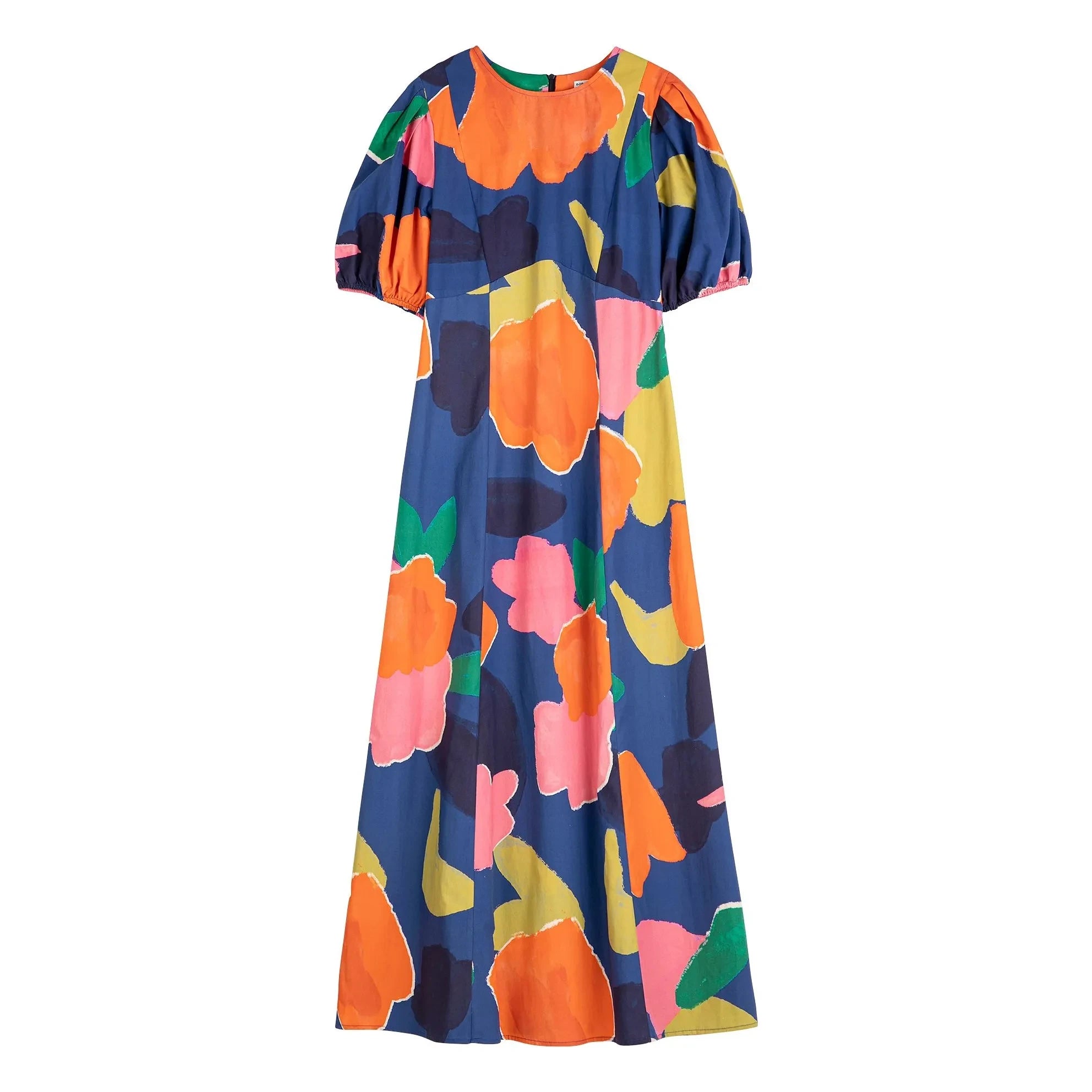 Bobo Choses - Blooming Color Organik Pamuk Elbise | Mavi