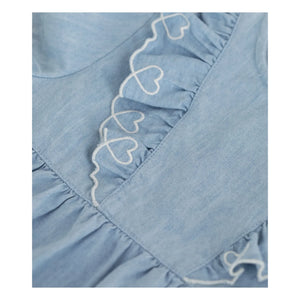 Petit Bateau - Nakışlı Chambray Elbise | Açık Mavi