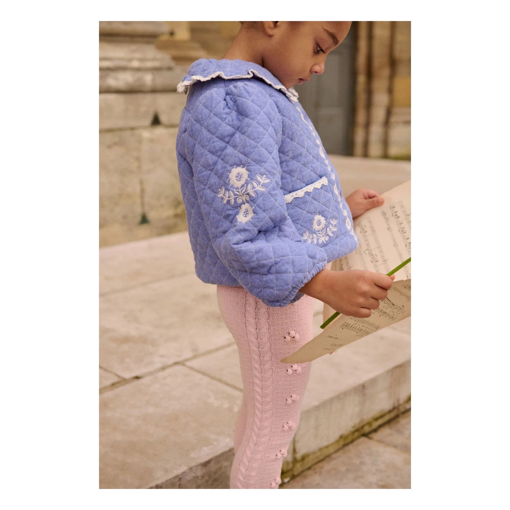 Louise Misha - Jouliana Organik Pamuklu Chambray Kaban | Mavi