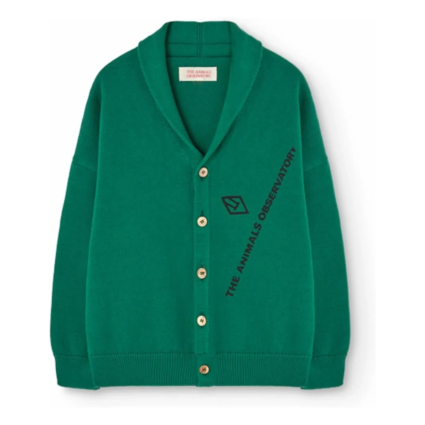The Animals Observatory - Strickjacke aus Bio-Baumwolle mit Waschbär-Motiv | Grün