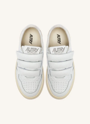 Autry - Kidstripes Niedriges Leder Sneaker | Weiß