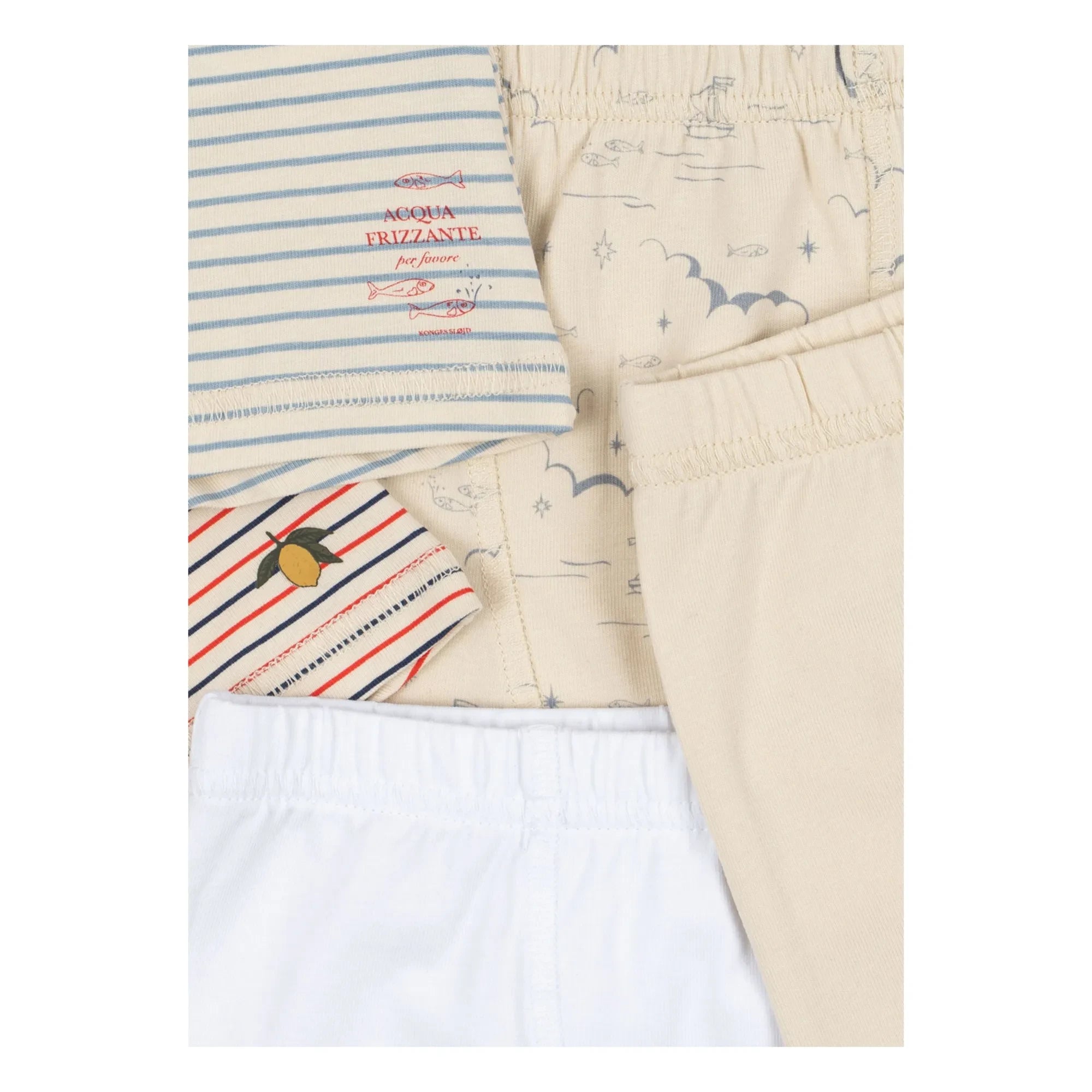 Konges Sløjd - 5-Pack Striped Organic Cotton Boxer Briefs | Beige