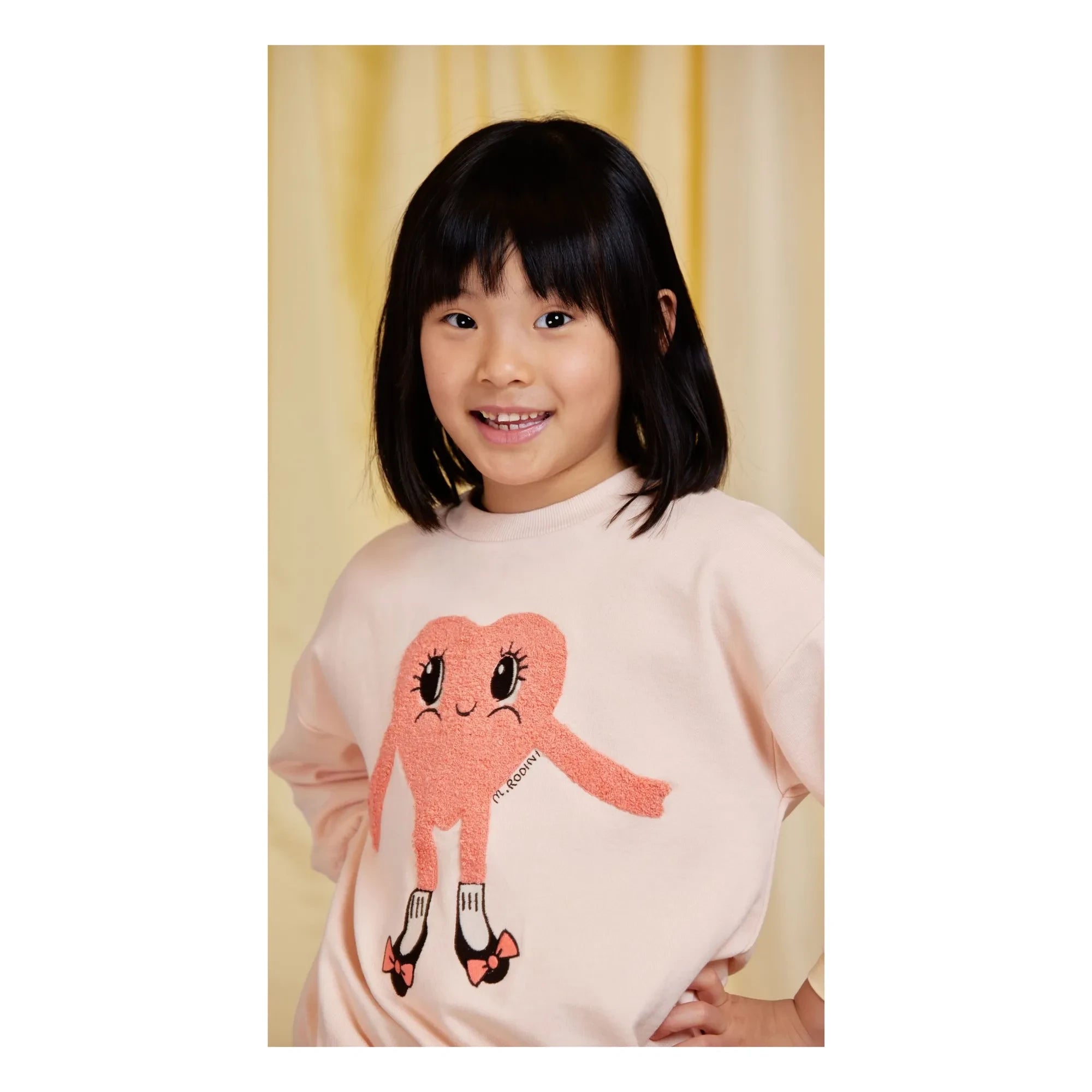 Mini Rodini - Sweat Heart Organik Pamuk | Açık Pembe