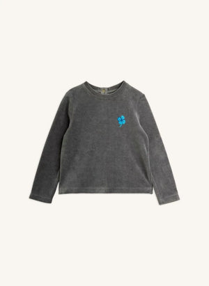 Mini Rodini - Clover Velvet T-Shirt | Gray