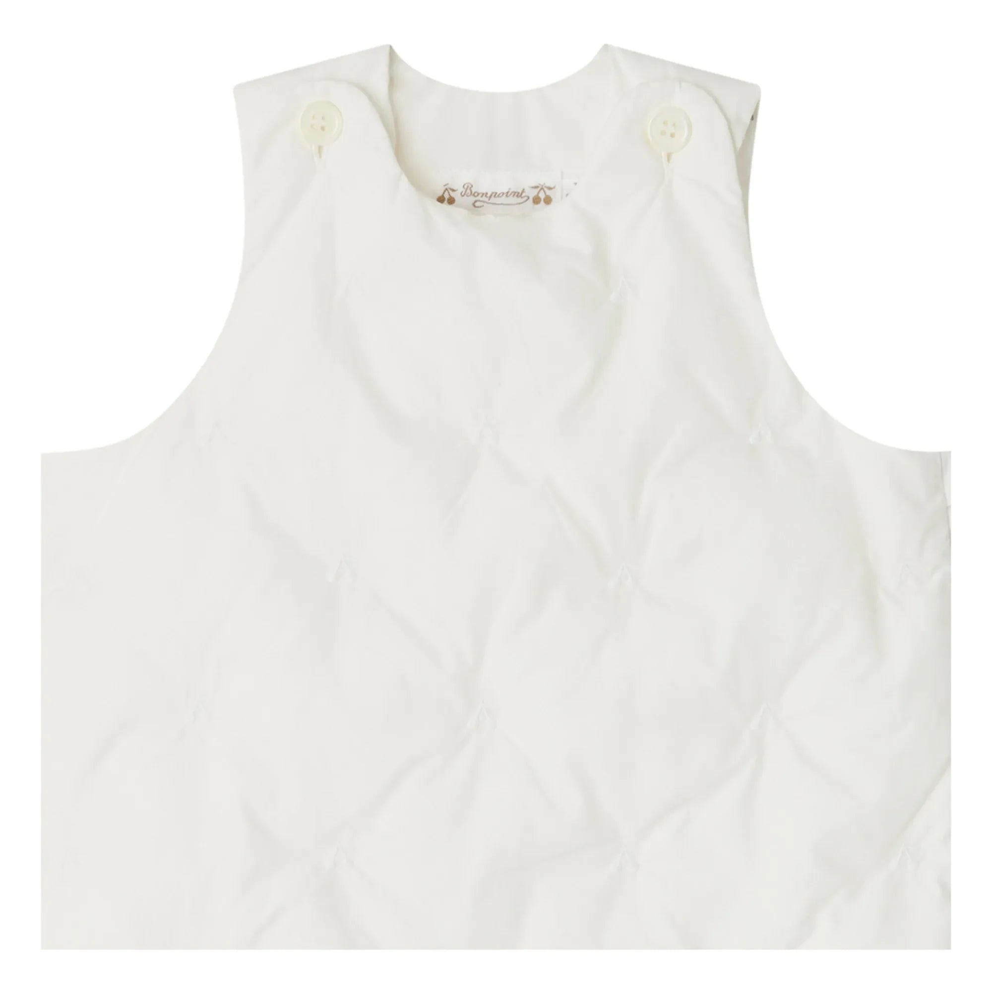 Bonpoint - Organic Cotton Sleep Suit Cerises Joujou | White