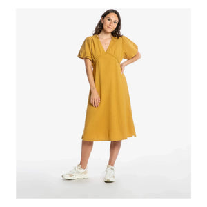 Matona - Midilanges Kleid aus Bio-Baumwolle | Senf