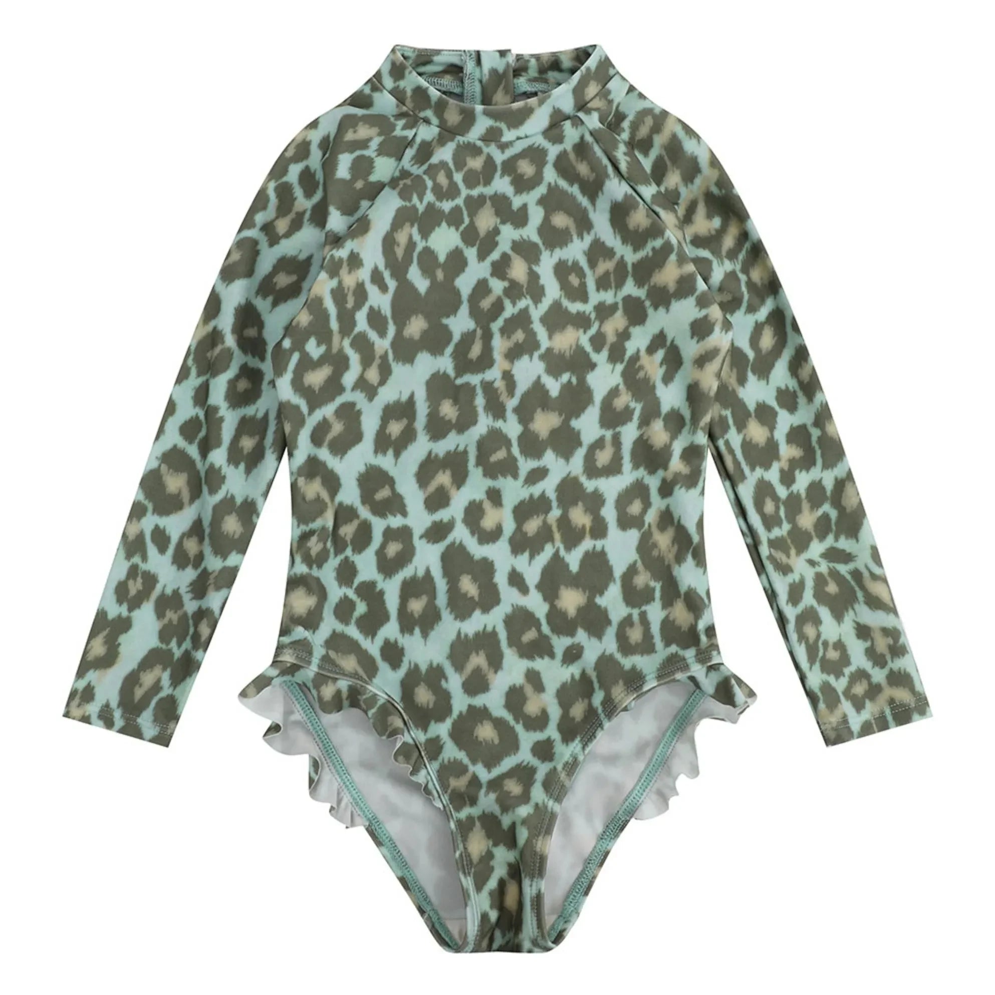 Zimmermann - Patience Leopard Long Sleeve Swimsuit | Blue Green