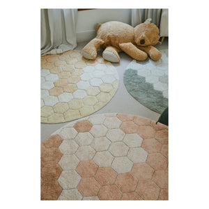 Lorena Canals - Teppich Honeycomb rund | Rosa