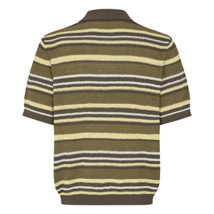 Samsoe Samsoe - Samarco Gestreiftes Strick-Poloshirt | Khaki